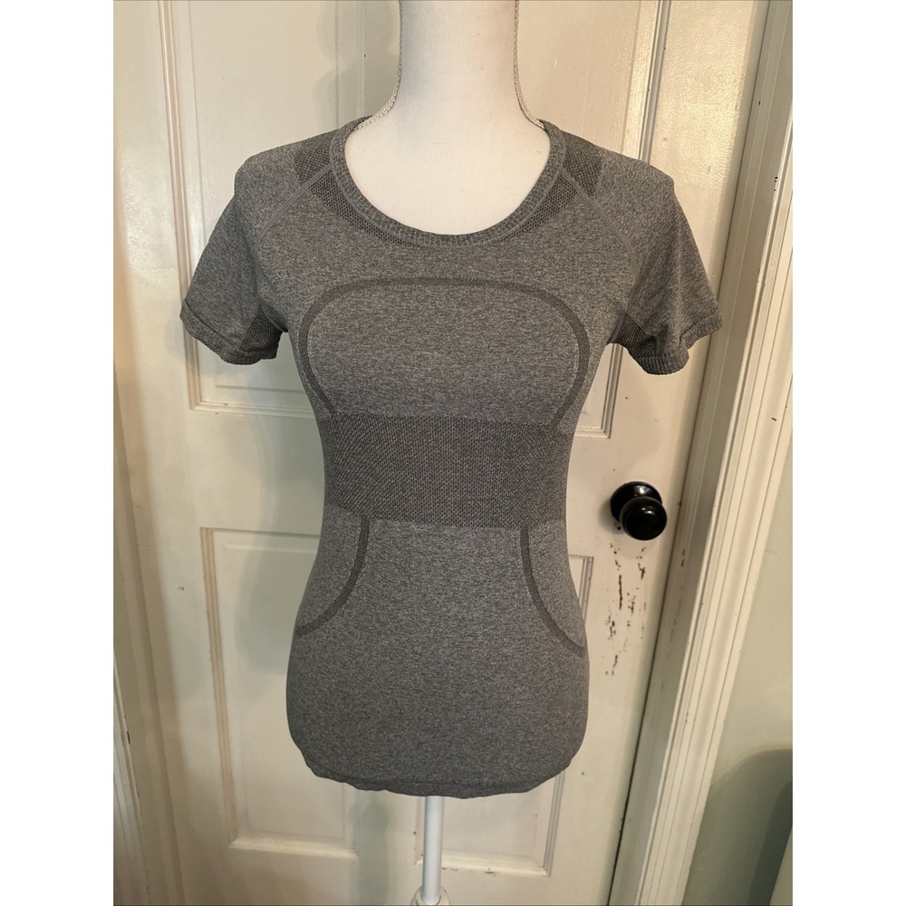 Lululemon Swiftly‎ Tech Short Sleeve Crew Heathered Slate Sz 4
